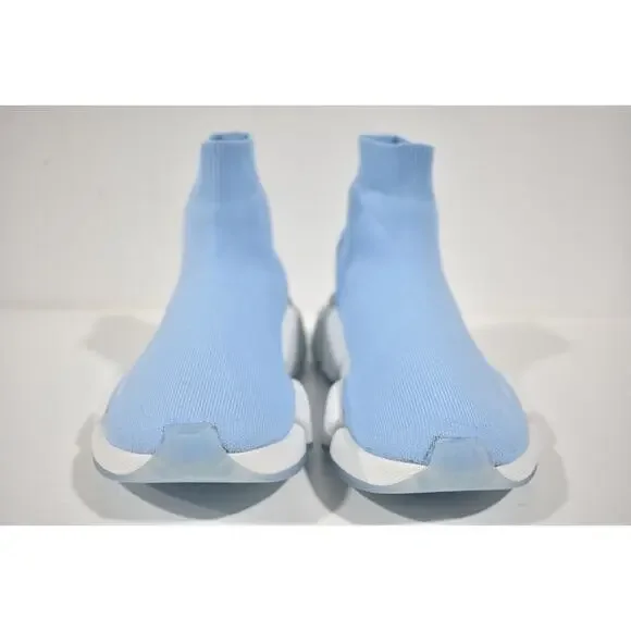 Balenciaga Speed 2.0 Sock Light Blue White High Top Knit Pull Trainer Sneaker 36 - Picture 5 of 12